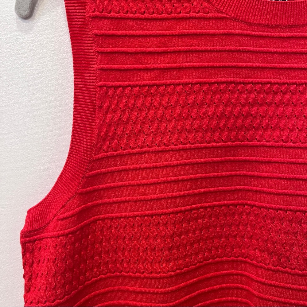 Theory JunJeen Prosecco Top Red Orange Knit Sleeveless - Picture 3 of 7